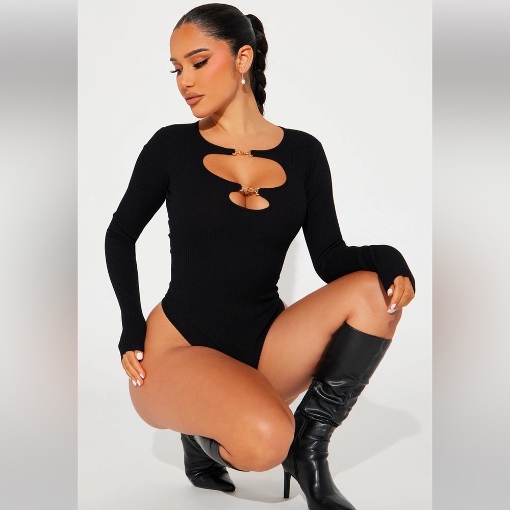 Black Cut Out Bodysuit
